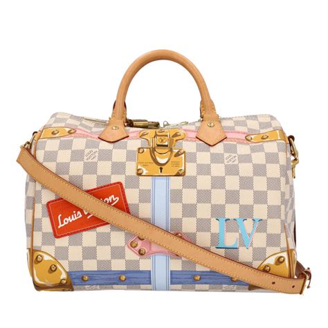 louis vuitton damier azur summer trunks speedy bandouliere 30|louis vuitton damier canvas.